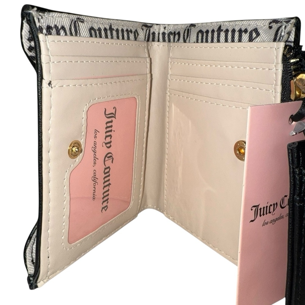 JUICY COUTOUR Black Quilted Heart Wallet NWT FINAL PRICE - Picture 2 of 4